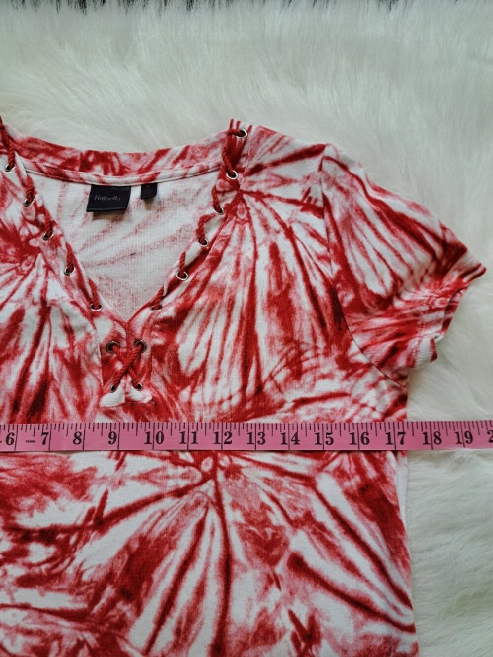 Rafaella 100% Cotton Tie-Dye Print Top Size Medium - Picture 8 of 9